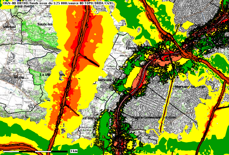 Cartes strat-giques du bruit en Essonne